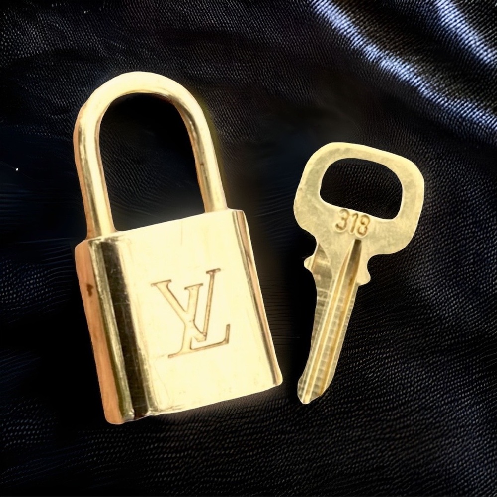** SOLD ** Louis Vuitton Solid Brass Lock and Key Set #318